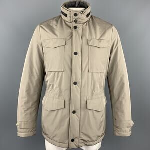 EREDI PISANO Size M Khaki Beige Padded Patch Pocket Winter Jacket
